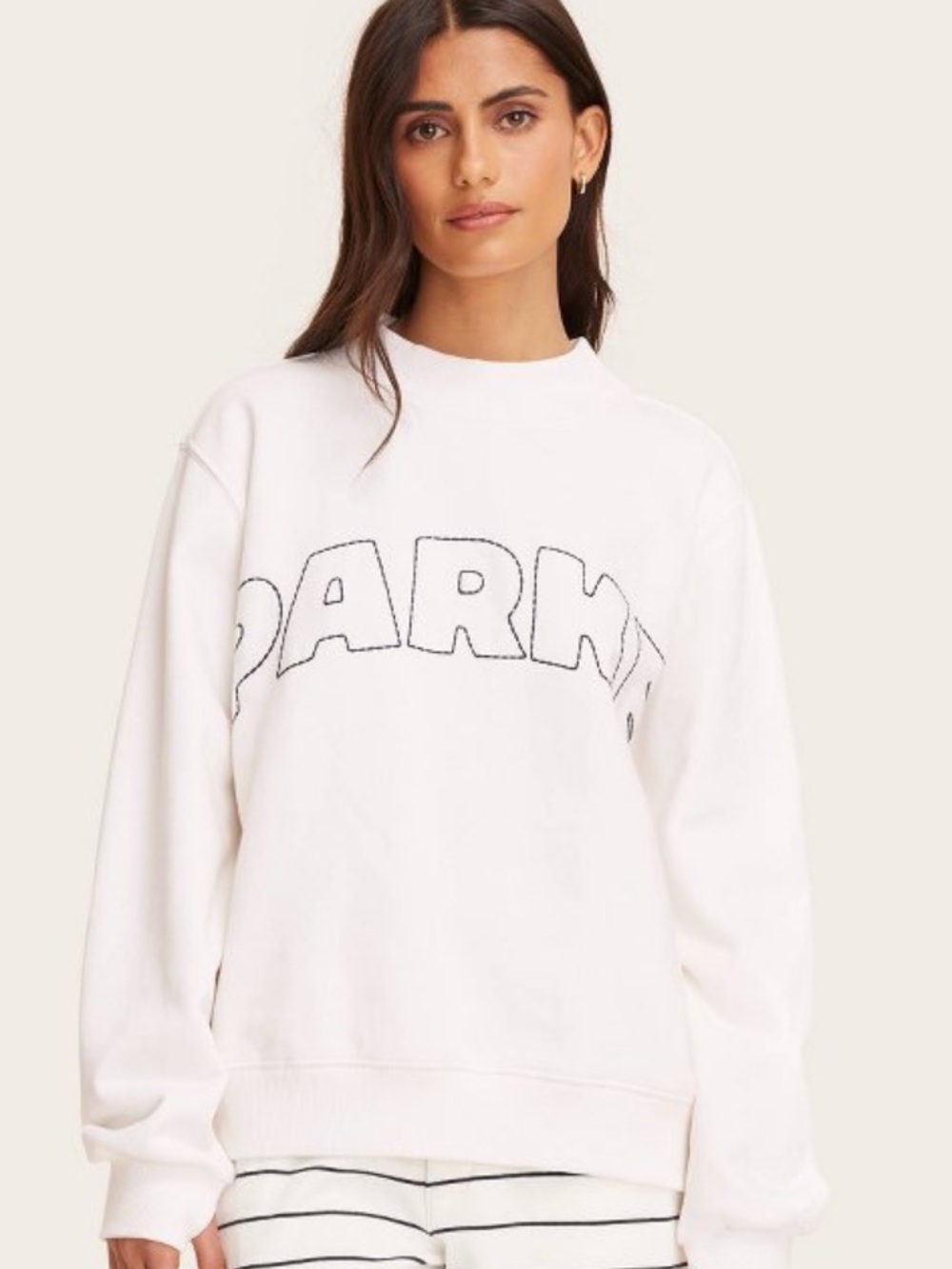 Parke x Target 
Cream logo mockneck sweatshirt 
Size S/M
Sold Out online!